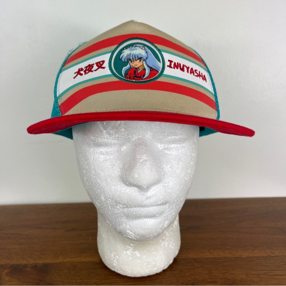 InuYasha CultureFly Mesh Snapback Trucker Hat Cap Unisex Teal/Red